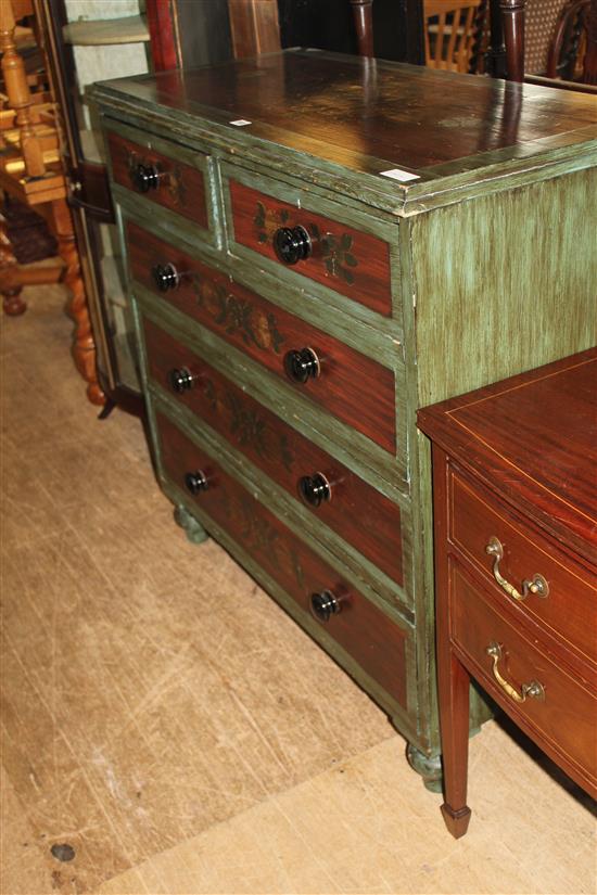 Painted pine chest of drawers